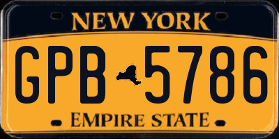 NY license plate GPB5786