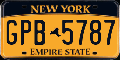 NY license plate GPB5787