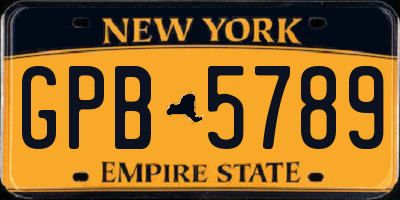 NY license plate GPB5789