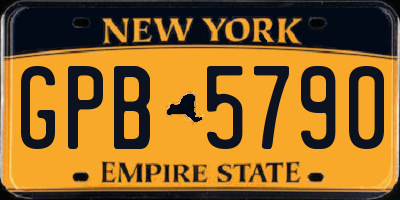 NY license plate GPB5790