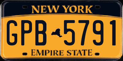 NY license plate GPB5791
