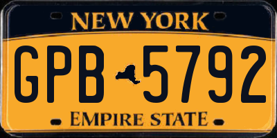 NY license plate GPB5792