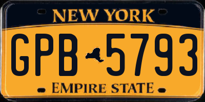 NY license plate GPB5793