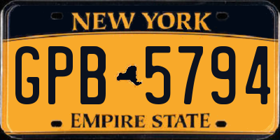 NY license plate GPB5794