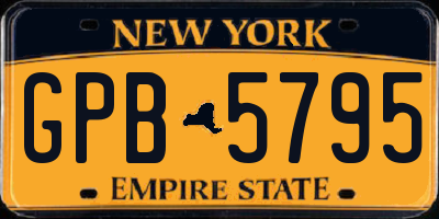 NY license plate GPB5795