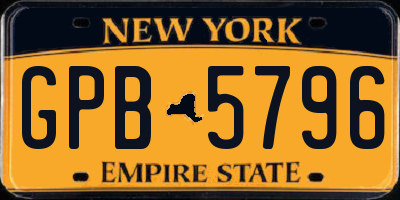 NY license plate GPB5796