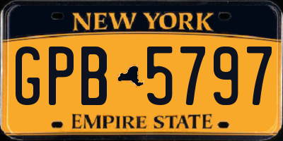 NY license plate GPB5797