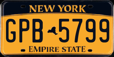 NY license plate GPB5799