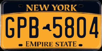 NY license plate GPB5804