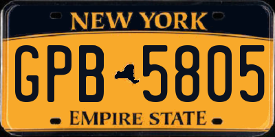 NY license plate GPB5805