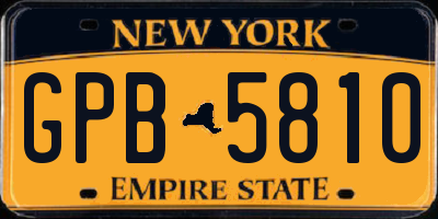NY license plate GPB5810