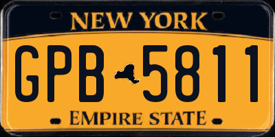 NY license plate GPB5811