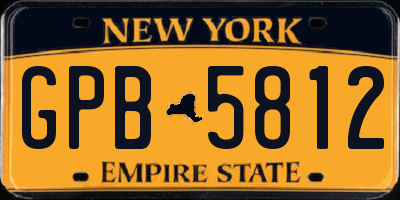 NY license plate GPB5812