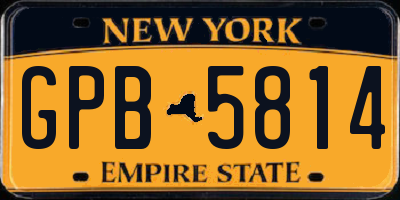 NY license plate GPB5814