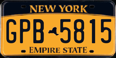 NY license plate GPB5815