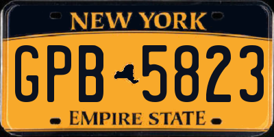 NY license plate GPB5823