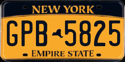 NY license plate GPB5825