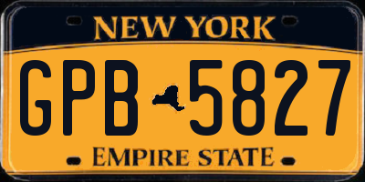 NY license plate GPB5827