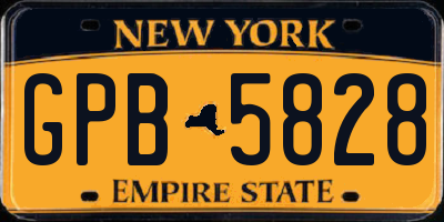NY license plate GPB5828