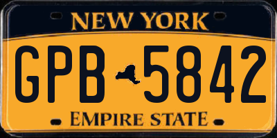 NY license plate GPB5842