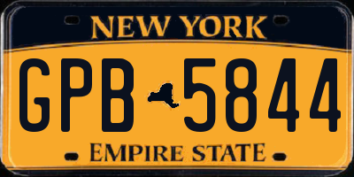NY license plate GPB5844