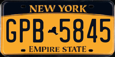 NY license plate GPB5845