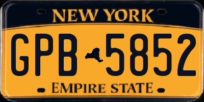 NY license plate GPB5852