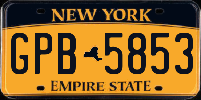 NY license plate GPB5853