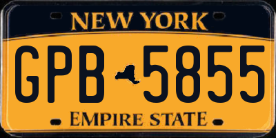 NY license plate GPB5855