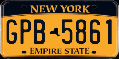 NY license plate GPB5861