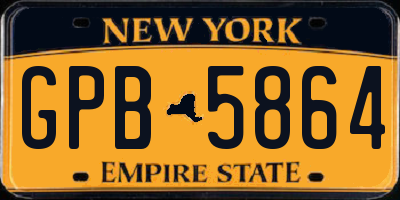 NY license plate GPB5864