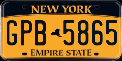 NY license plate GPB5865
