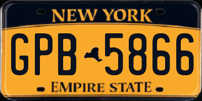 NY license plate GPB5866