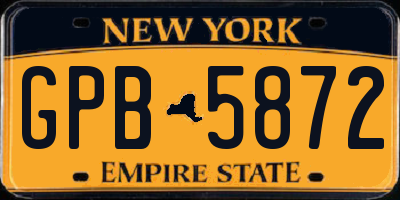 NY license plate GPB5872
