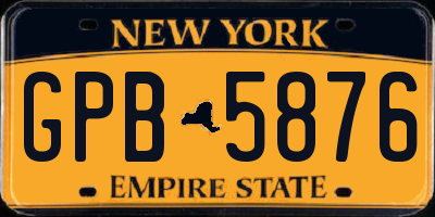 NY license plate GPB5876