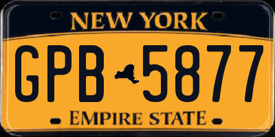 NY license plate GPB5877