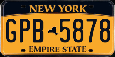 NY license plate GPB5878