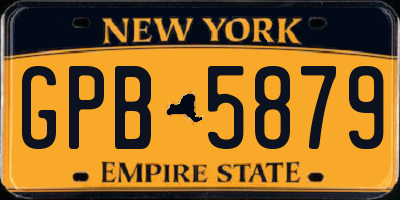 NY license plate GPB5879