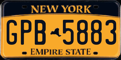 NY license plate GPB5883