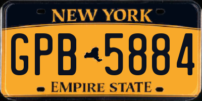 NY license plate GPB5884