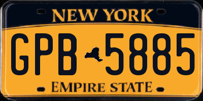 NY license plate GPB5885