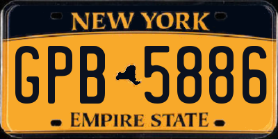 NY license plate GPB5886