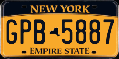 NY license plate GPB5887
