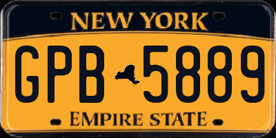 NY license plate GPB5889