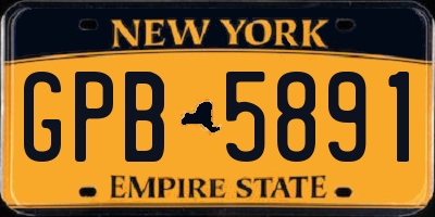 NY license plate GPB5891