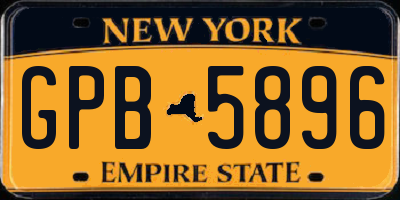NY license plate GPB5896