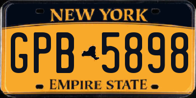 NY license plate GPB5898