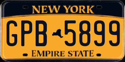 NY license plate GPB5899