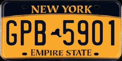 NY license plate GPB5901