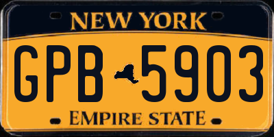 NY license plate GPB5903